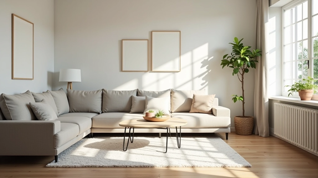 Fresh and tidy living room with organized furniture and dust-free surfaces