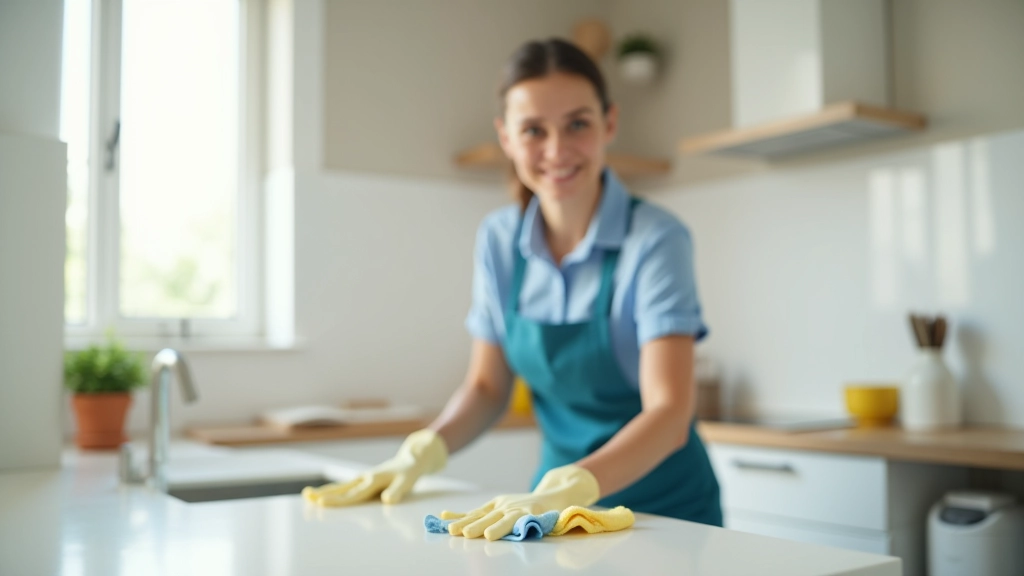 Person wiping down kitchen and bathroom surfaces with microfiber cloth, showing proper technique