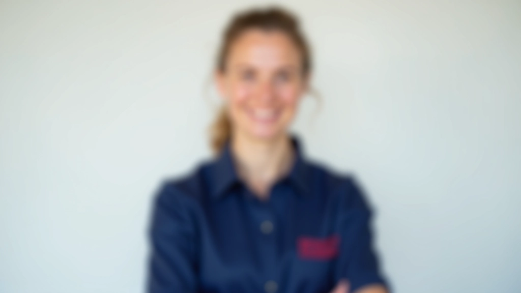 Professional cleaner woman with friendly smile in service uniform